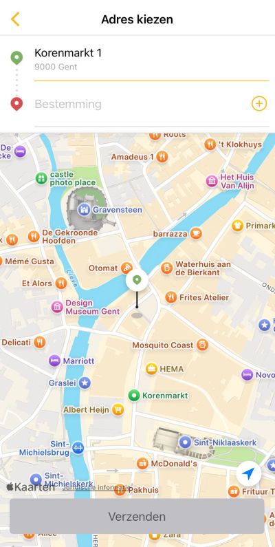 Rit boeken in de Taxi.eu app