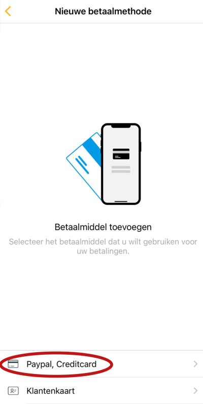Betalingsmiddel toevoegen in de Taxi.eu app
